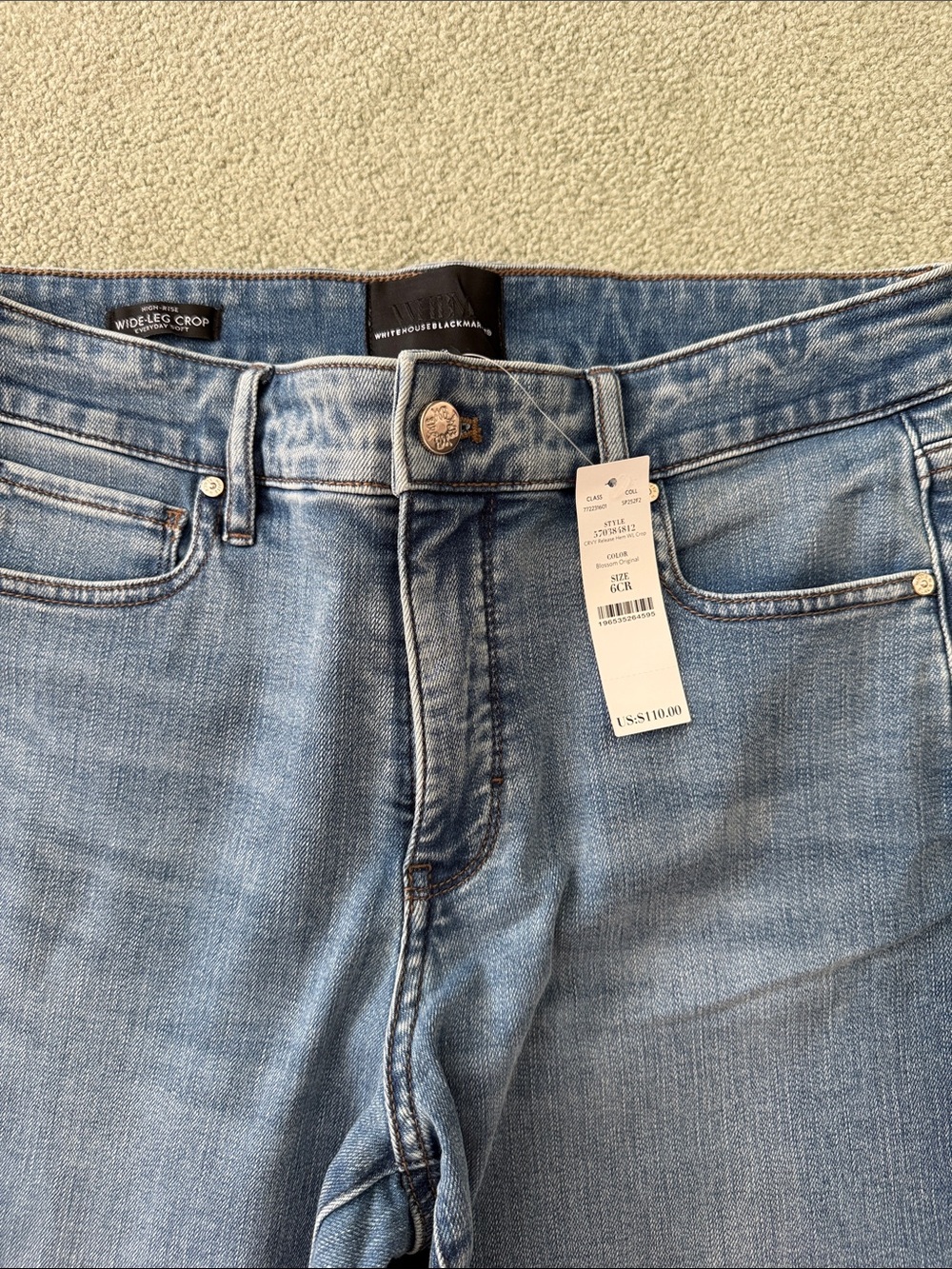 WHBM Wide Leg Crop Women's Jeans in Light Blue - Picture 2 of 7